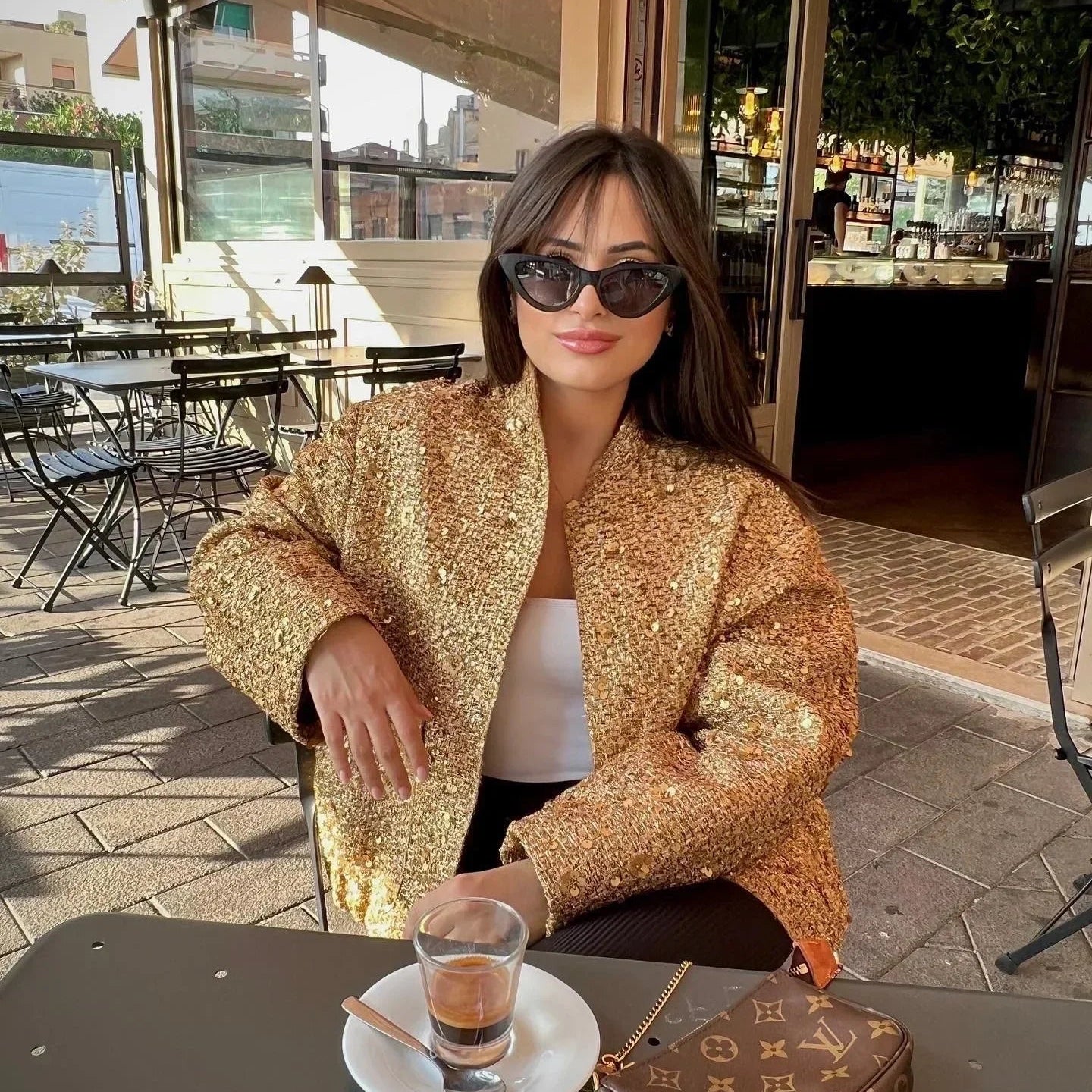 Veste Statement Oversized Glamour avec sequins