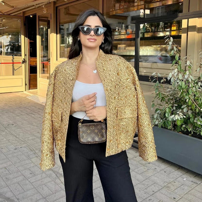 Veste Statement Oversized Glamour avec sequins