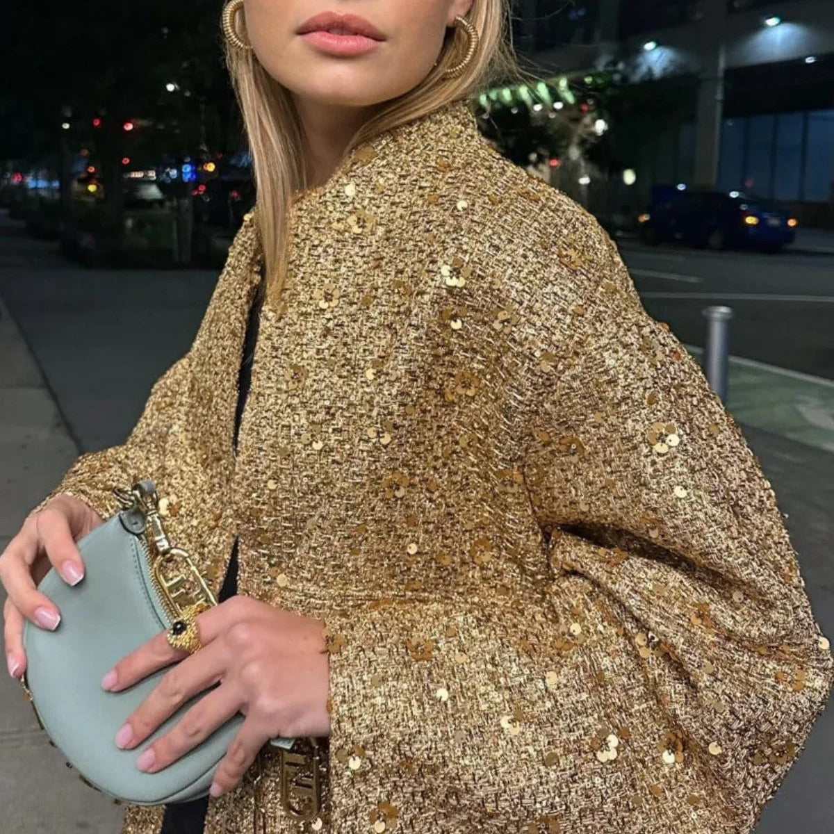 Veste Statement Oversized Glamour avec sequins