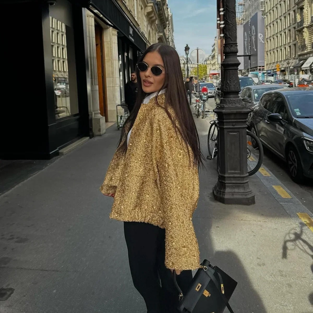 Veste Statement Oversized Glamour avec sequins